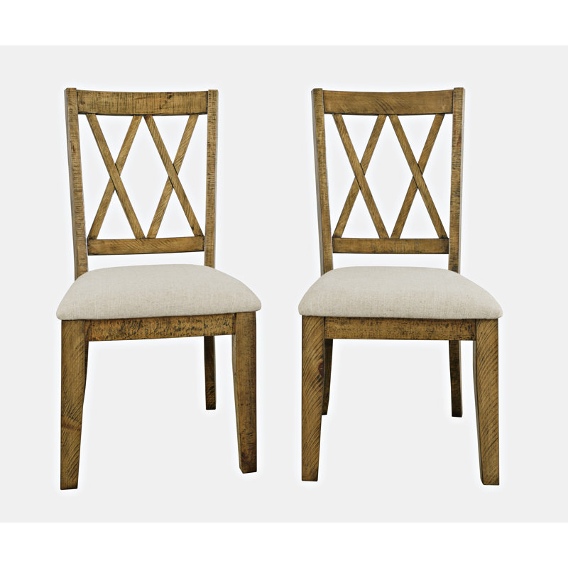 Fahrettin 18'' H Upholstered Pine Side Chair, Gold