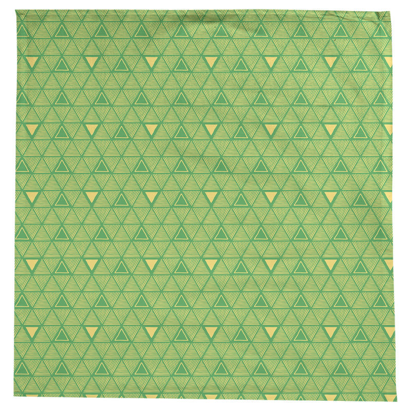 Nappe triangles dessinés à la main classiques, Vert/jaune