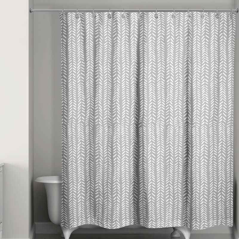 Geometric Shower Curtain, Gray/White
