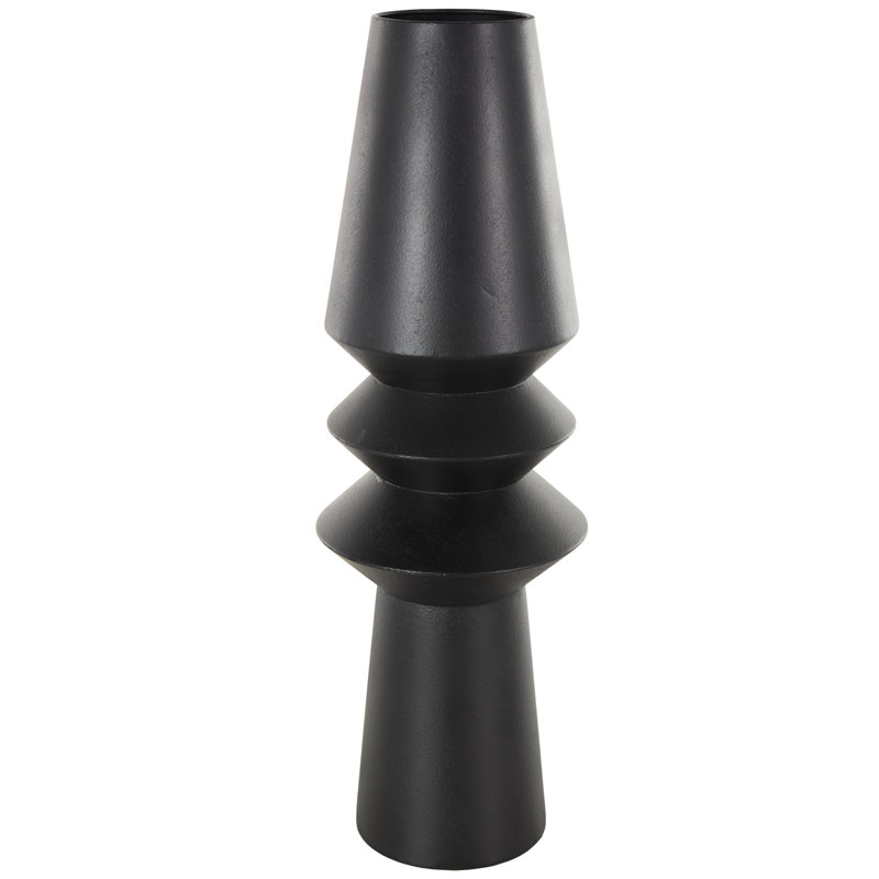 Cole And Grey Metal Art Deco Fluted Decorative Vase