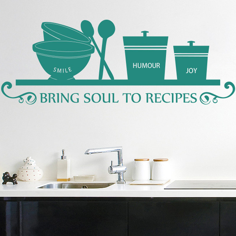 Food & Beverage Wall Decal, Large, Aqua Green
