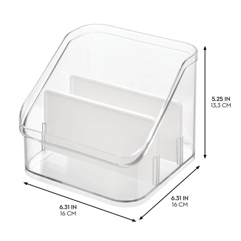 Organisateur divisé personnalisable iDesign Crisp, 6,31 po x 6,31 po x 5,25 po, transparent / blanc mat