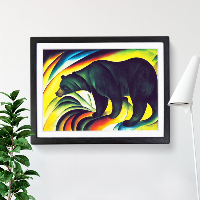 Abstract Bear Painting Vol.1 - Framed Print, Black, 25cm H x 34cm W x 2cm D