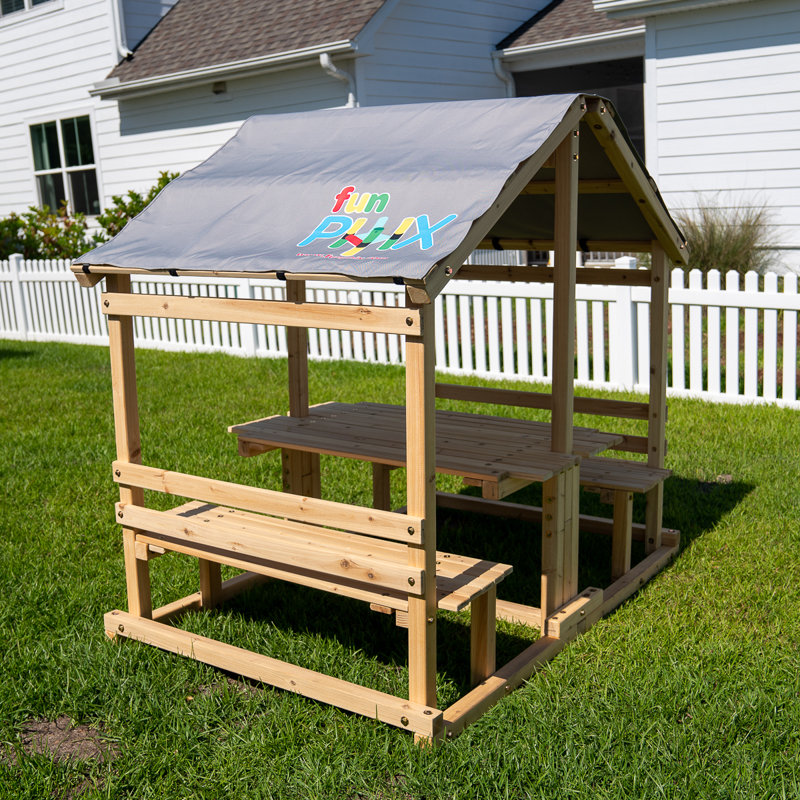 Maisonnette pour enfants en bois pour l'extérieur, intérieur, maison de jeu avec table et bancs