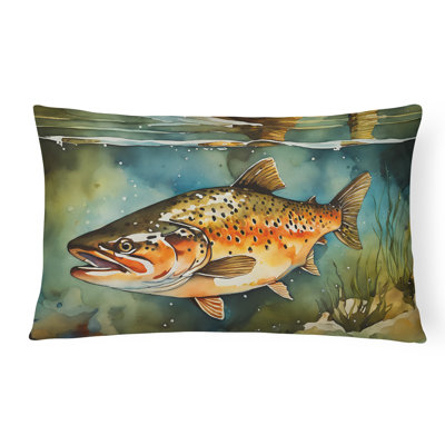 Brown Trout Throw Pillow