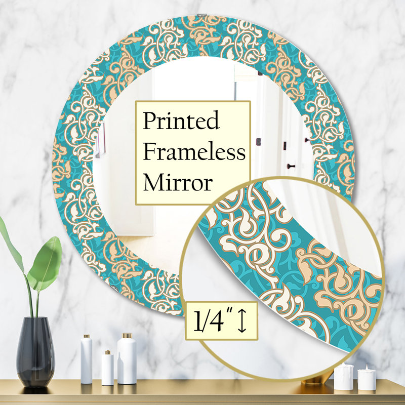 Motif arabesque - miroir bohémien et éclectique, H 31,5 po x l po
