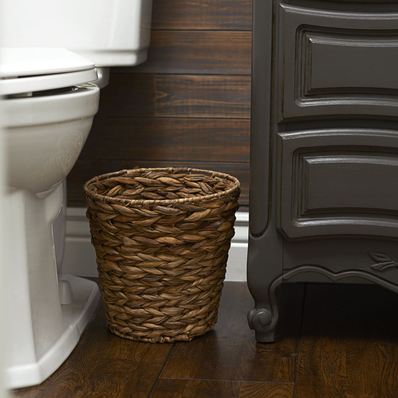 Bimal Wicker Open Waste Basket, Stained Hyacinth, 3 (Gallons)