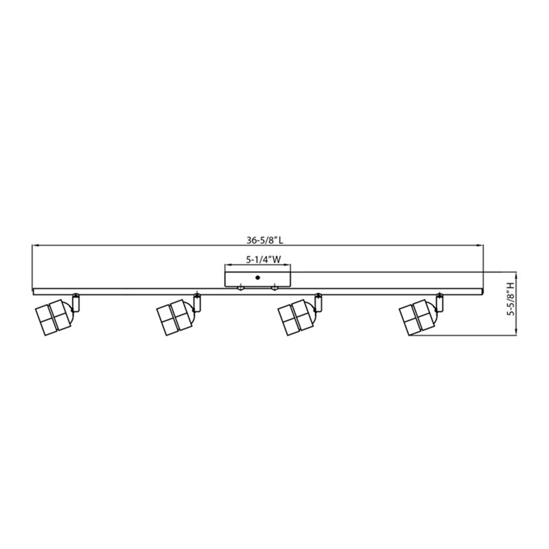 Cantrell 36.63'' 4 -Light Rail Track Kit with Dimmable and Adjustable Head