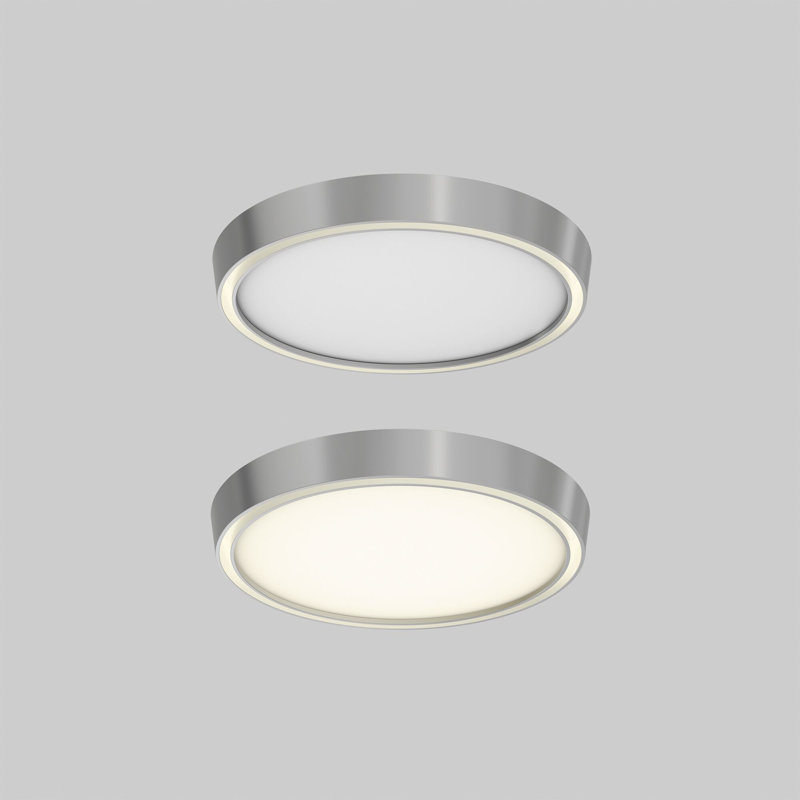 Doucette Acrylic LED Flush Mount, Satin Nickel