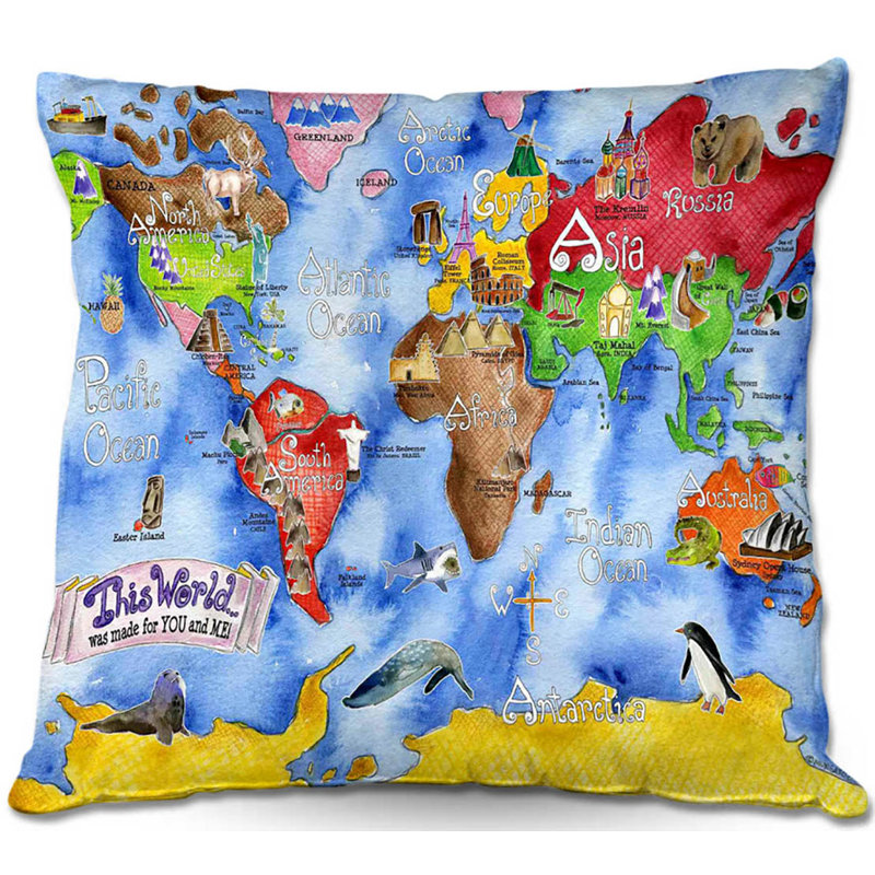 Reversible Throw Pillow, 16" x 16"