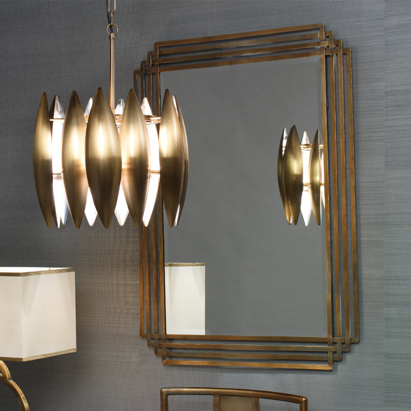 Serai Mirror Non-beveled mirror, Antique Brass