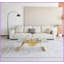Table basse rectangulaire 47 po en acier inoxydable doré - plateau en verre trempé ondulé, tablette de rangement inférieure et facile à nettoyer