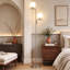 Dual Head Globe Glass Floor Lamp, Silver Tone LED Standing Light with 3 Light Modes for Bedroom Living Space