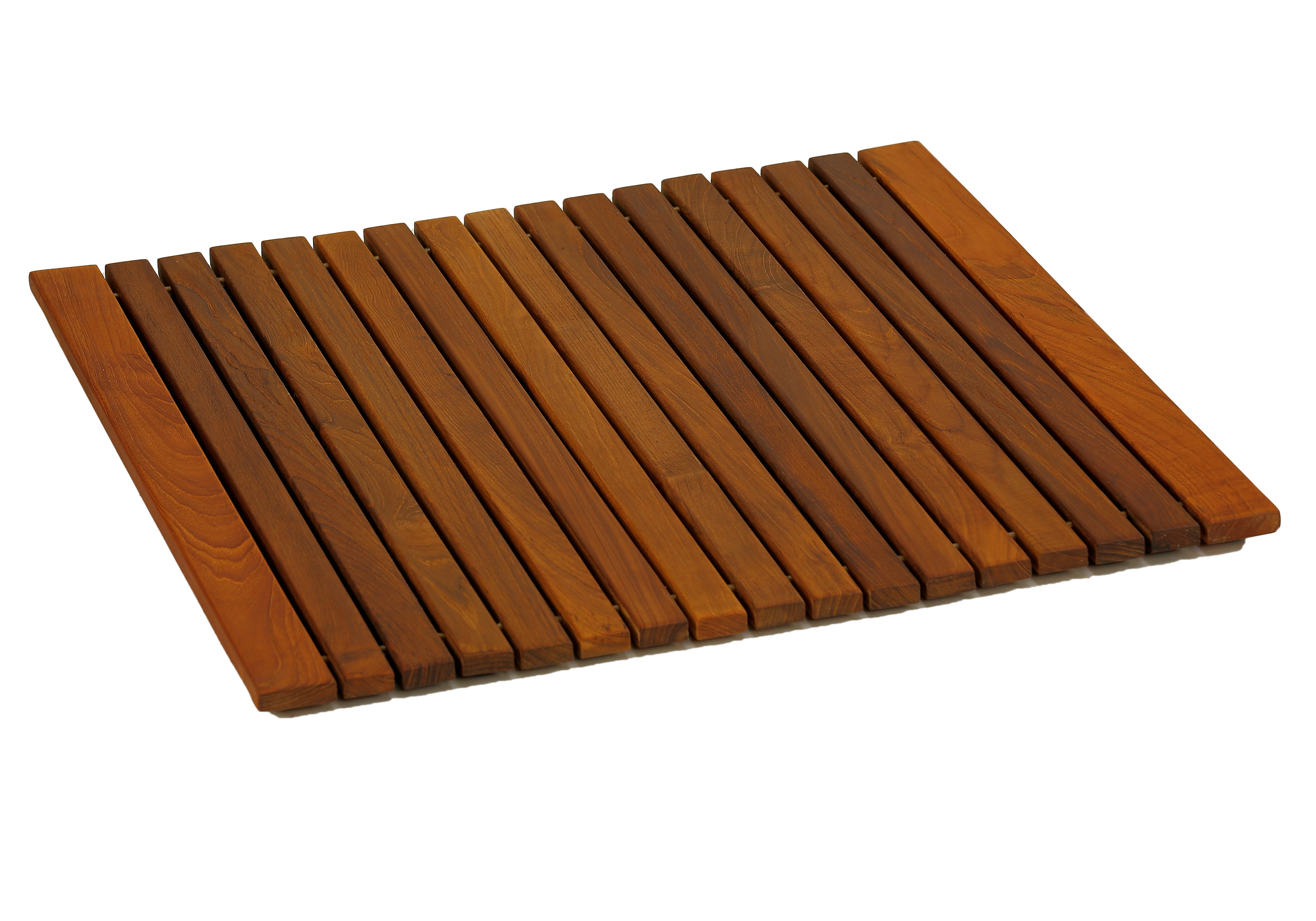 Rebrilliant Marvine String Spa Rectangle Teak & Wood Bath Rug & Reviews ...