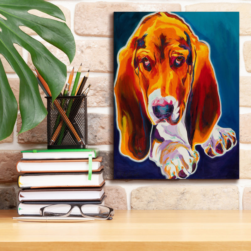 «Hound» par Dawg Painter, H 16 po x l 12 po x P 0,75 po