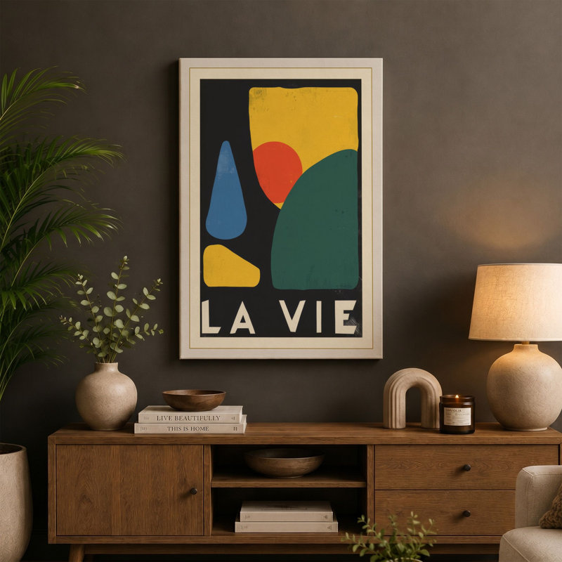 La Vie Art Deco - Wrapped Canvas, 36x24 - 91.4 x 61.0 cm, Black Border