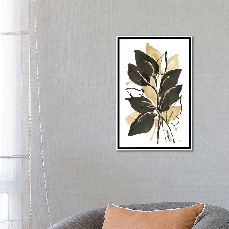 Natural Leaves II, White Floater Framed Canvas, 26" H x 18" W x 1.5" D