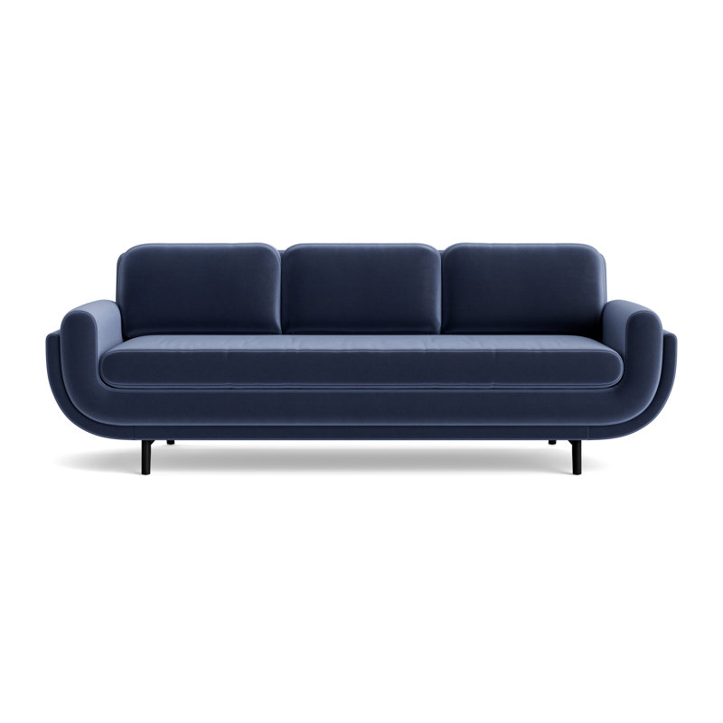 Regatta 90 Sofa, Performance Velvet - Indigo, Black