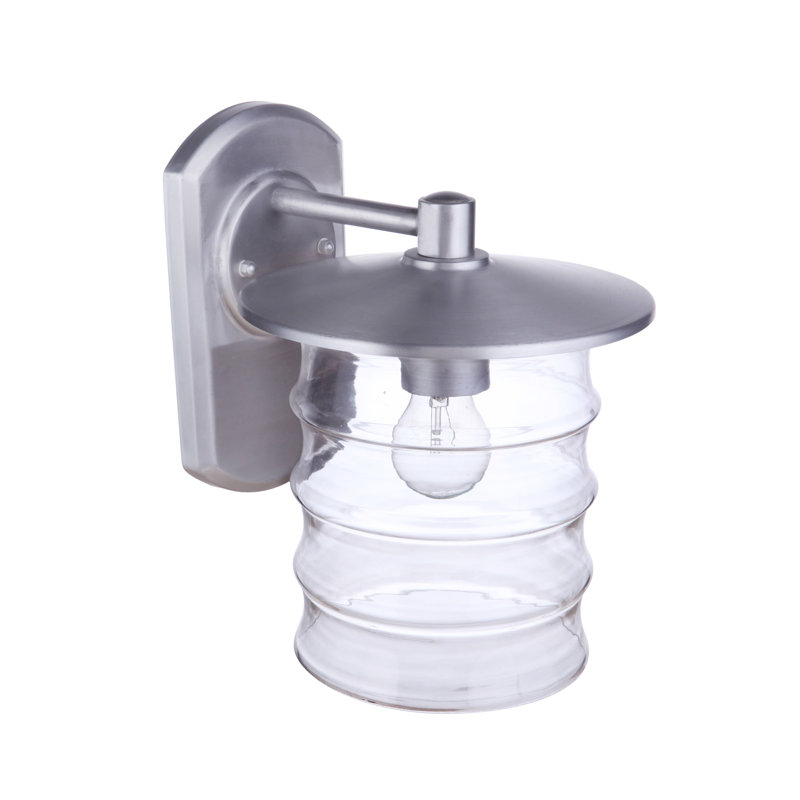 Ammadas Wall Light, Satin Aluminum, 12.13" H x 9" W x 10.5" D