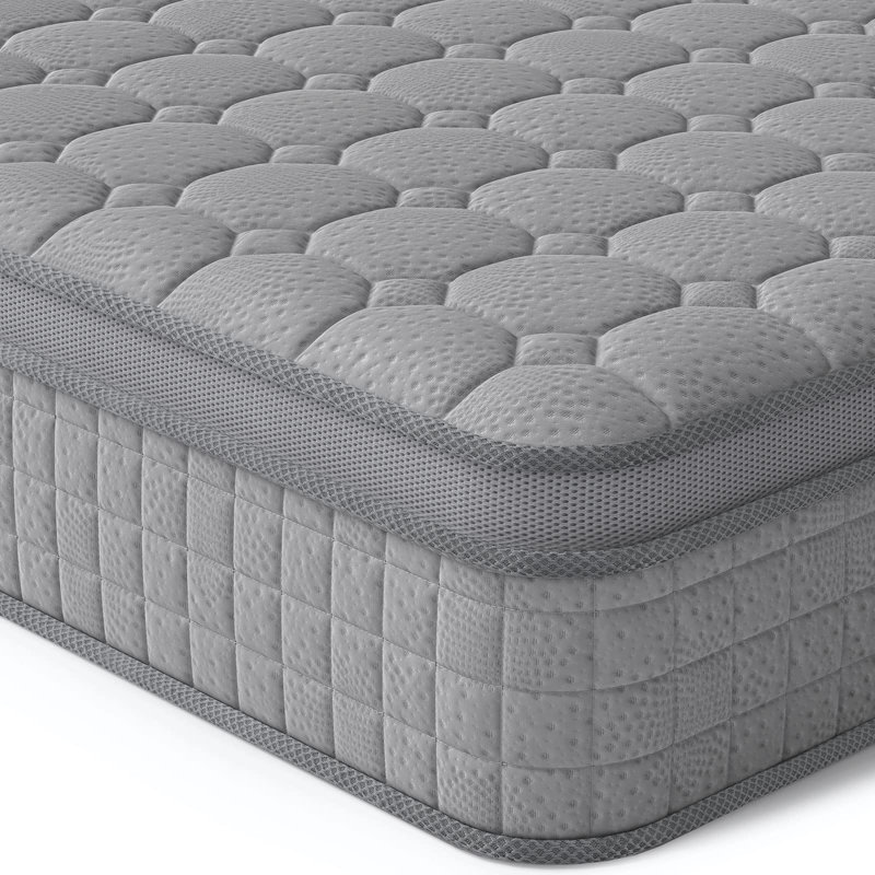 10 Inch Twin XL Multilayer Hybrid Mattress - Multiple Sizes & Styles Available, Ergonomic Design with Memory Foam and Pocket Spring, Medium Firm Feel, Grey