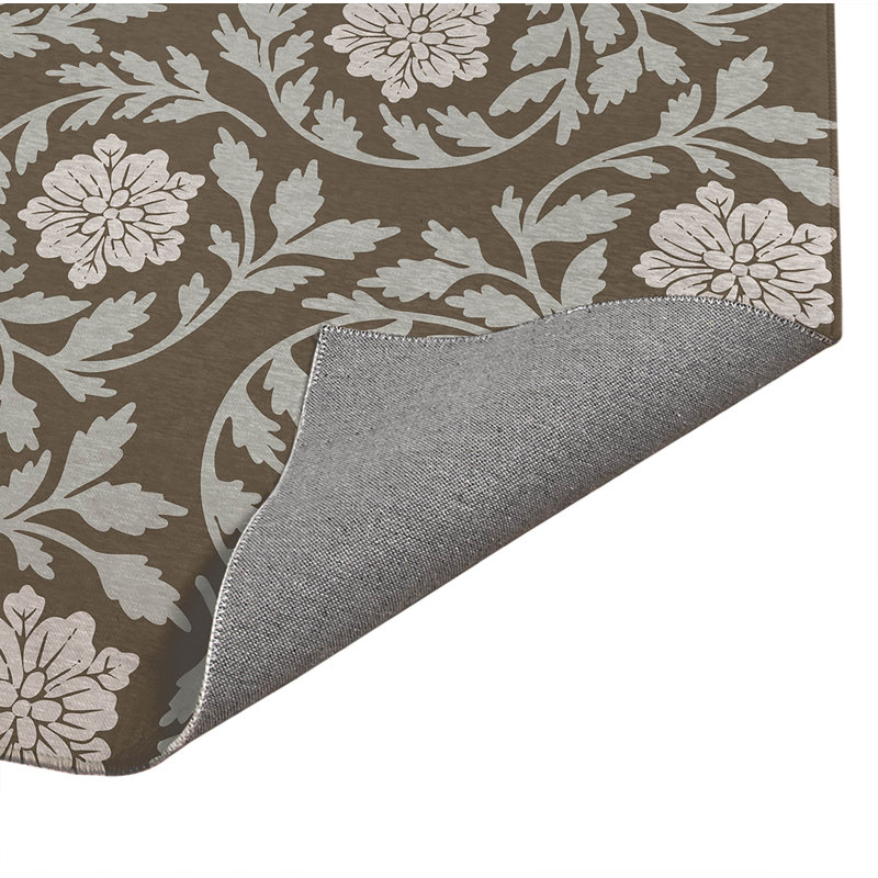 Tapis ultra-mince à profil bas Penelope, Brun, Rectangulaire 2 pi x 3 pi