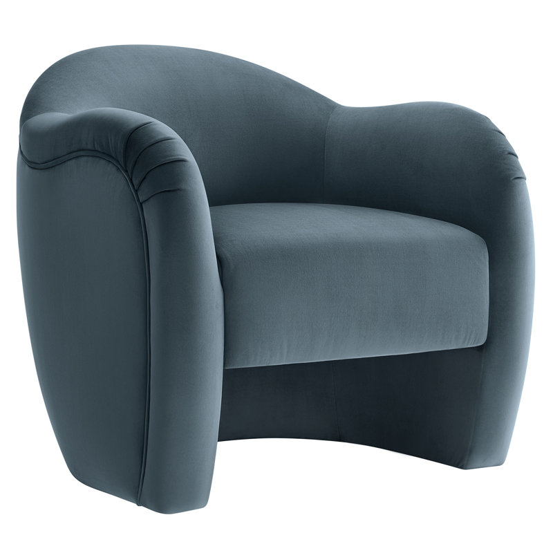 Compose Performance Velvet Accent Chair, Cadet Blue Velvet