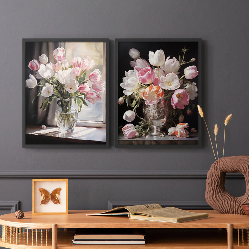 Série FLORAL DCCDVII-Impression encadrée de qualité supérieure - prête à être accrochée - aucun clou requis - aucun clou requis