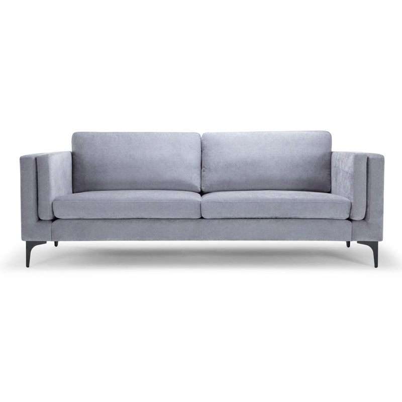 Canapé rembourré Troian, Chenille performance gris anthracite Lux, Noir