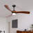 60-Inch 3-Blade Solid Wood Ceiling Fan Light
