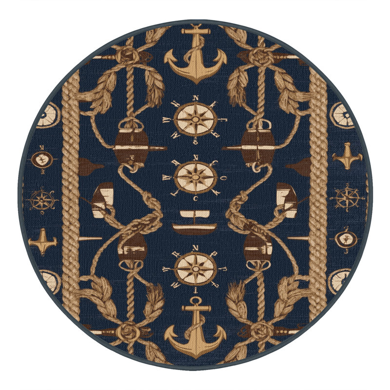 Washable Coordinate Elements Nautical Area Rug, Rectangle 2' x 3'