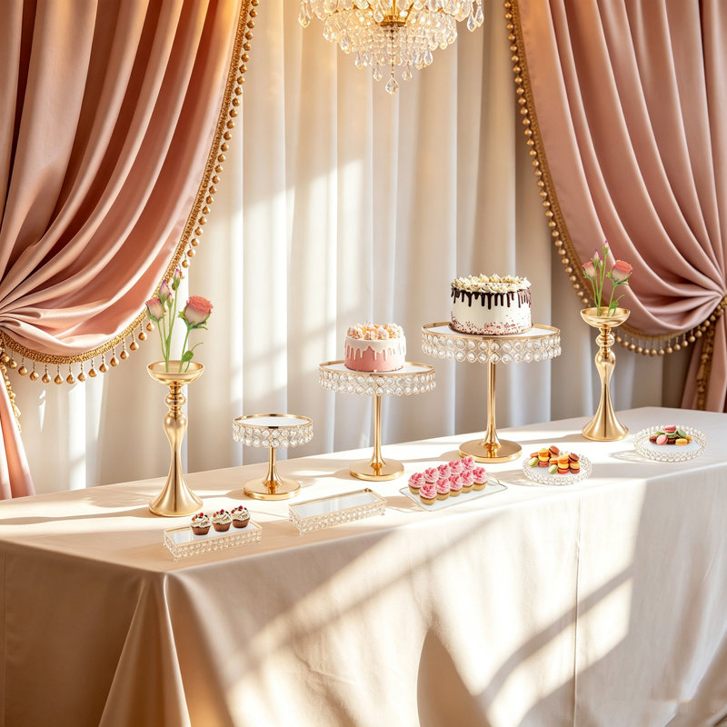 Ensemble de présentoirs à gâteaux en or 10 pièces - Présentoirs à petits gâteaux en métal pour fêtes, mariages et utilisation quotidienne