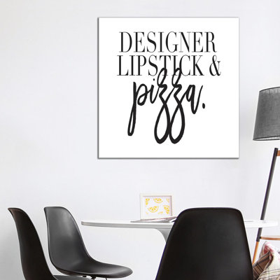 Designer Lipstick And Pizza by Honeymoon Hotel - Wrapped Canvas Print