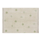 Hippy Hand Tufted Cotton Polka Dots Area Rug in Green/Beige