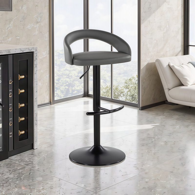 Tabourets de bar pivotants réglables avec repose-pieds - Ensemble de 2/3 pour les espaces modernes, Noir, 3, Gris