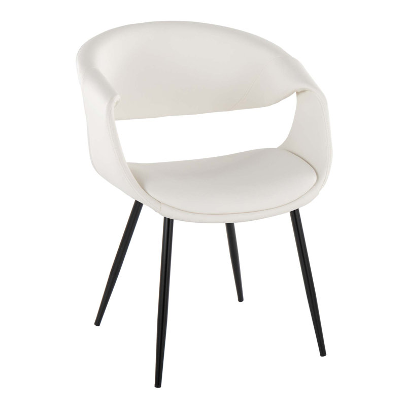 Chaises de salle à manger contemporaines rembourrées avec similicuir confort - ensemble de 2, Blanc