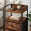 Table de chevet moderne avec tiroirs et étagères ouvertes – Table d'appoint de chambre en bois brun foncé pour le rangement – ​​Couleur : Brun-852409438