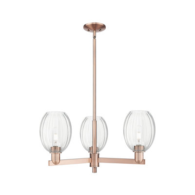 Hailsham - 3 Light Bell Shade Stem Hung Chandelier
