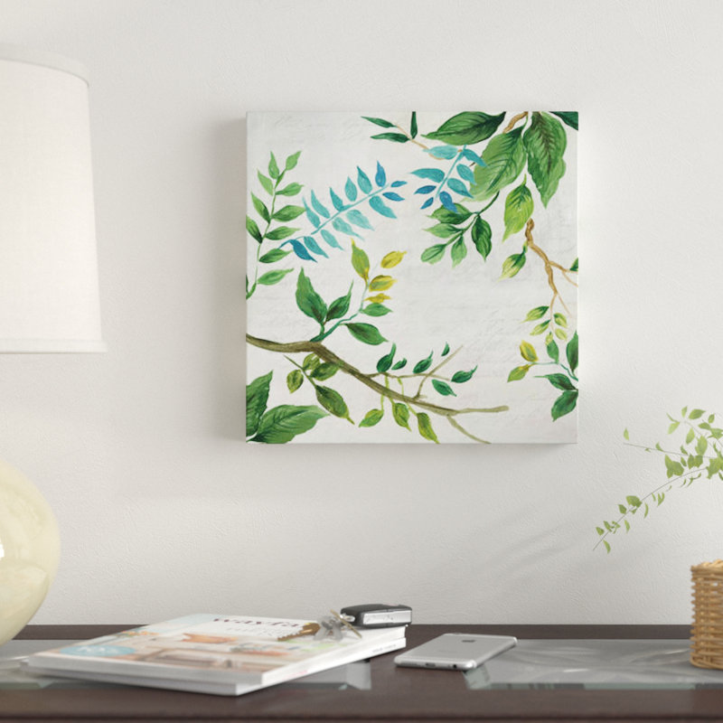 « luxueux leaves », impression sur toile, H 37 po x l 37 po x P 1,5 po, Pas de tapis, Toile tendue