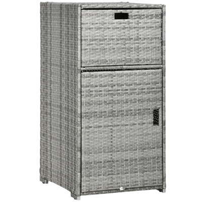 Outsunny 23.6'' W Water Resistant Wicker Towel Valet in Grey