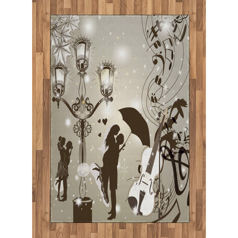 Valentine High Density Long Fiber Poly Threads Decorative Area Rug Carpet, Rectangle 4' x 5'8"
