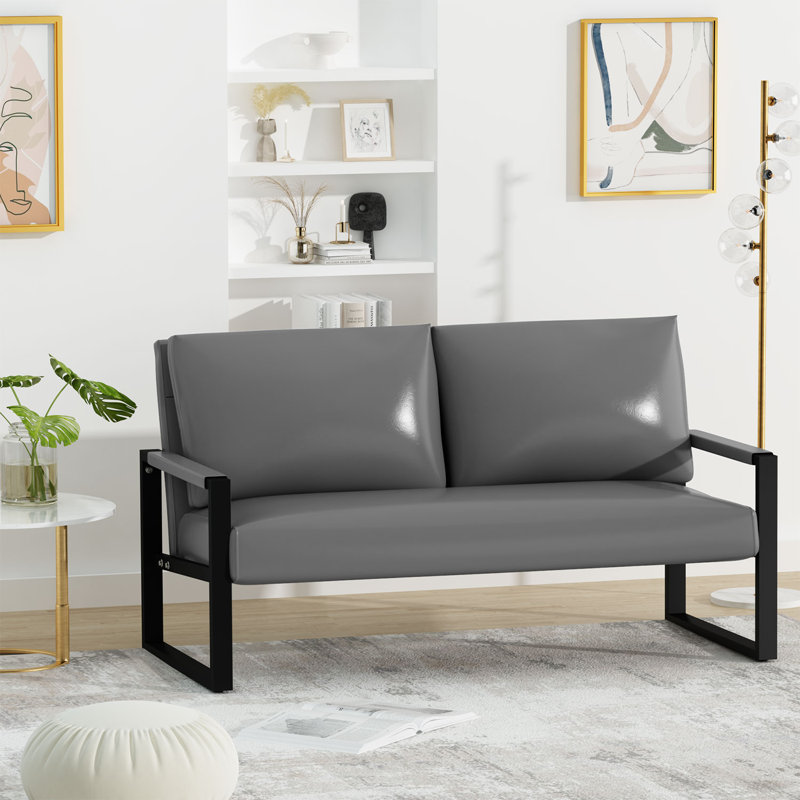 Causeuse Yaret 45,6 po, Similicuir gris