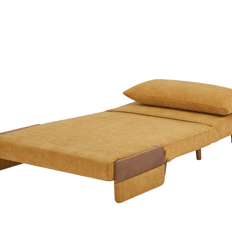 Canapé-lit polyvalent convertible 3-en-1 avec dossier réglable et structure en bois massif pour des espaces de vie compacts