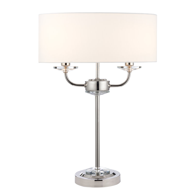 Basilia Metal Table Lamp, Bright Nickel Plate