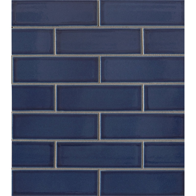 Zenia 2" x 6" Porcelain Mosaic Sheet, Blue