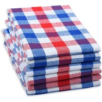 Gracie Oaks Cotton Plaid Kitchen Towels