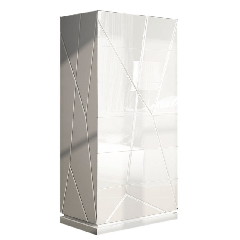 Commode de rangement géométrique blanche Lumière