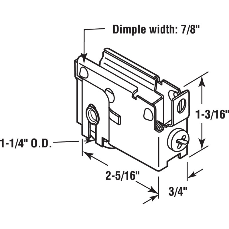 Rouleau de roulement à billes en acier simple de 1-1 / 4 po Prime-Line, réglable en forme de F, paquet unique