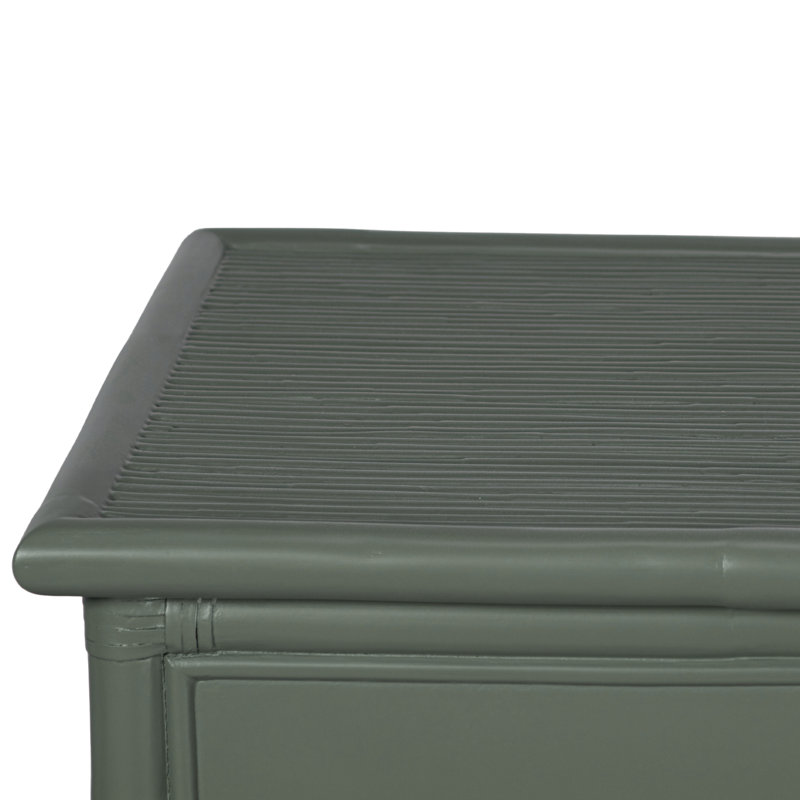 54'' Wide 3 Drawer Rattan Wood Sideboard, Evergreen