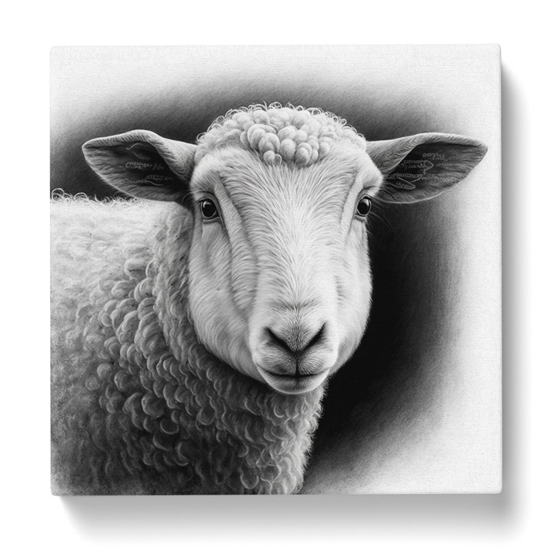 Sheep - Wrapped Canvas - Framed Print, 35cm H x 35cm W x 3cm D