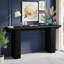 Console 63 po, canapé long en bois